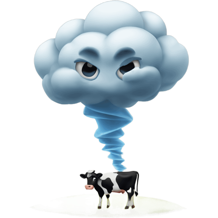 Tornado with cow emoji