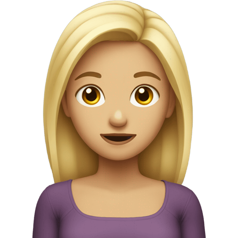 girl with blonde hair shrugging shoulders  emoji