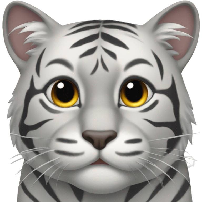 Gray tiger cat in your face emoji