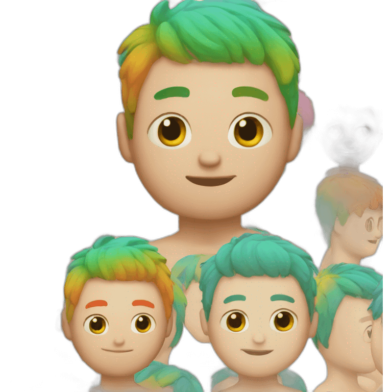 short colourful hair guy emoji