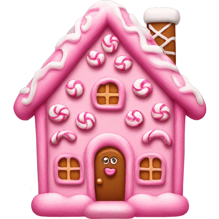 pink gingerbread house with bow emoji