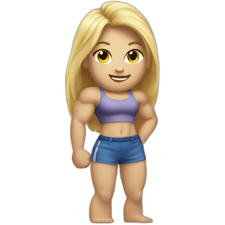 Strong muscle arm blonde girl emoji