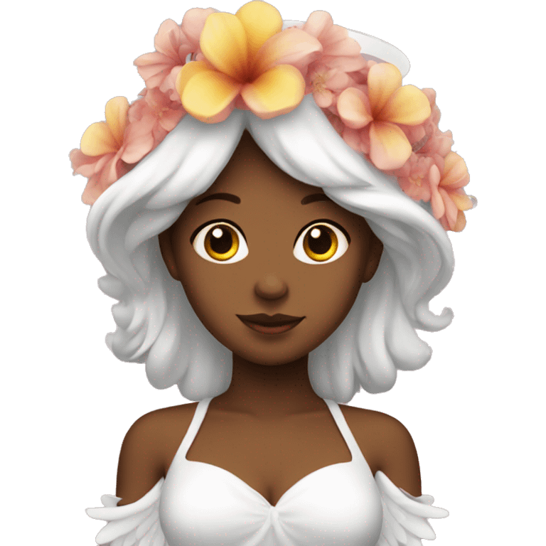 angel with flower hat emoji