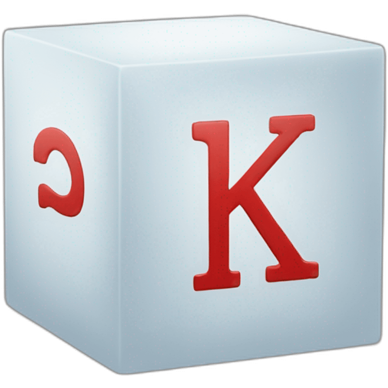 Lettre « k » on a cube emoji