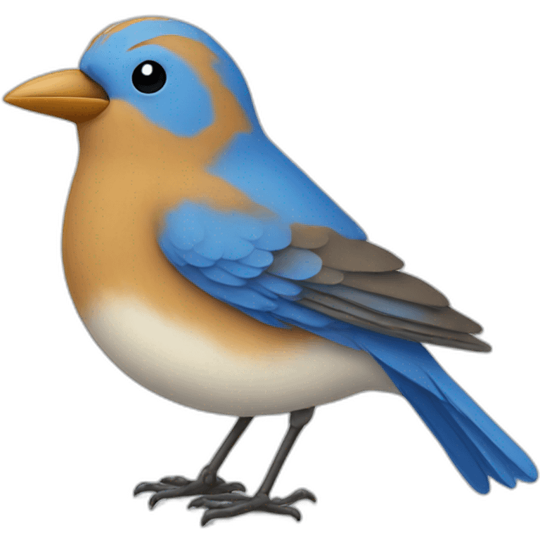 Blue bird with x emoji