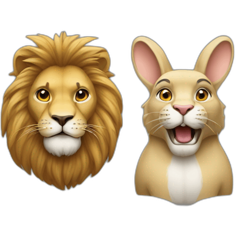 Lapin et lion emoji