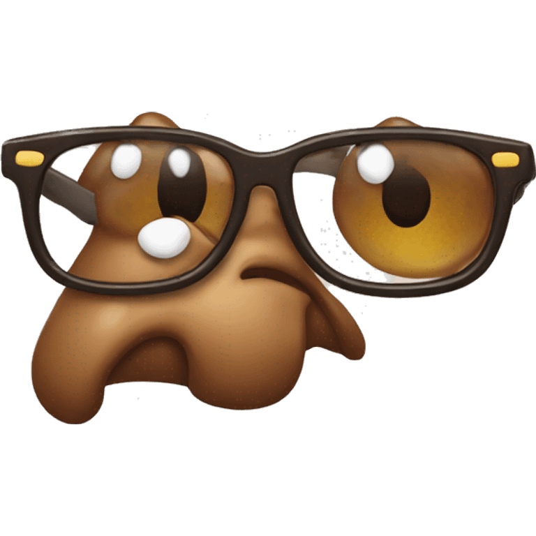 Poop wearing glasses emoji