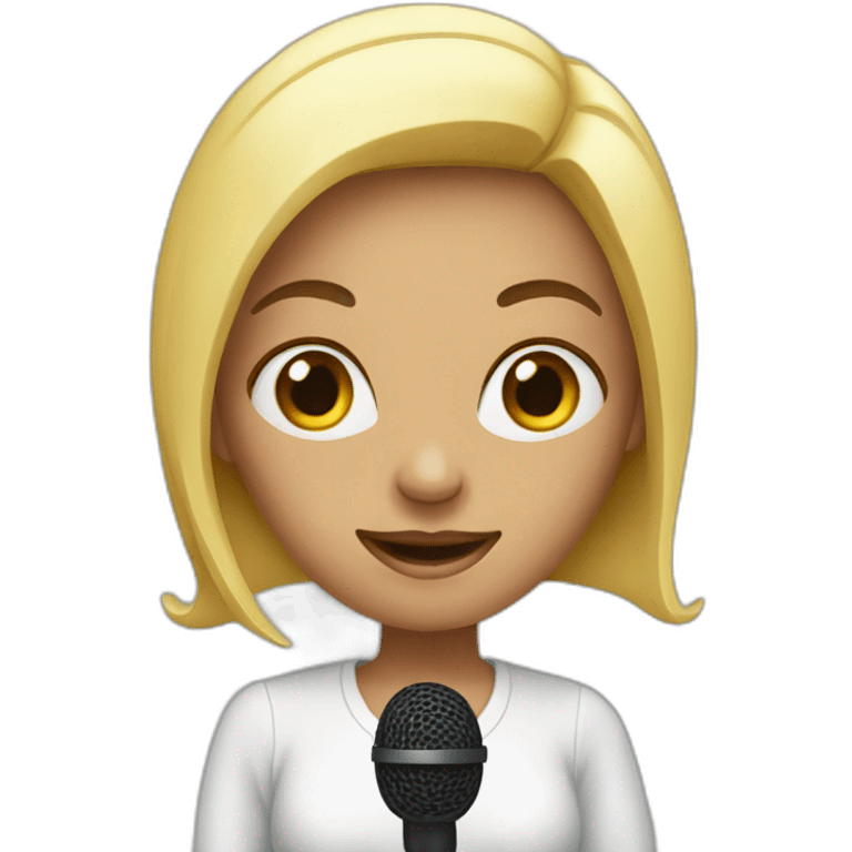 woman with a mic emoji