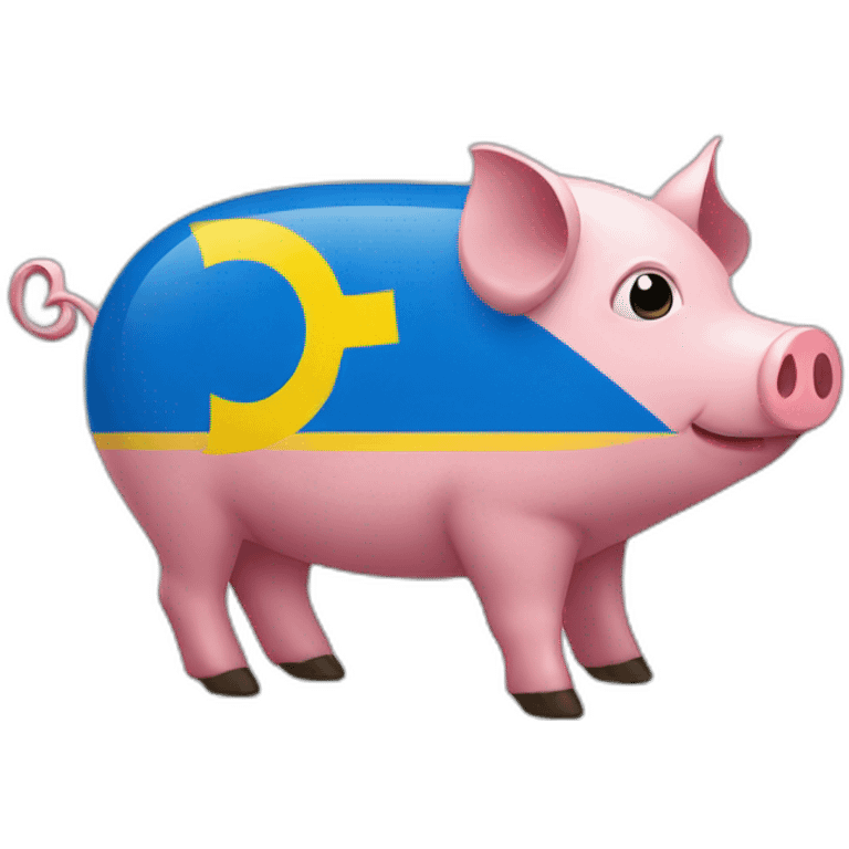 Ukraine flag pig emoji