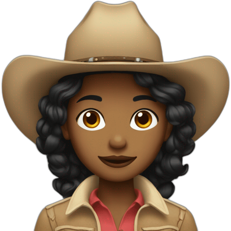 cowgirl straight black hair emoji