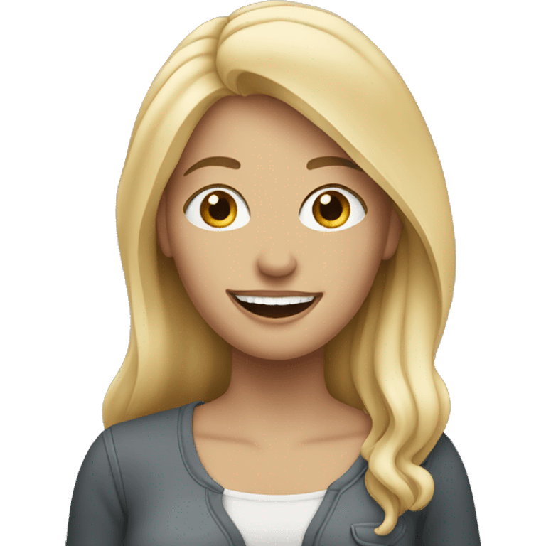 blonde woman with braces emoji