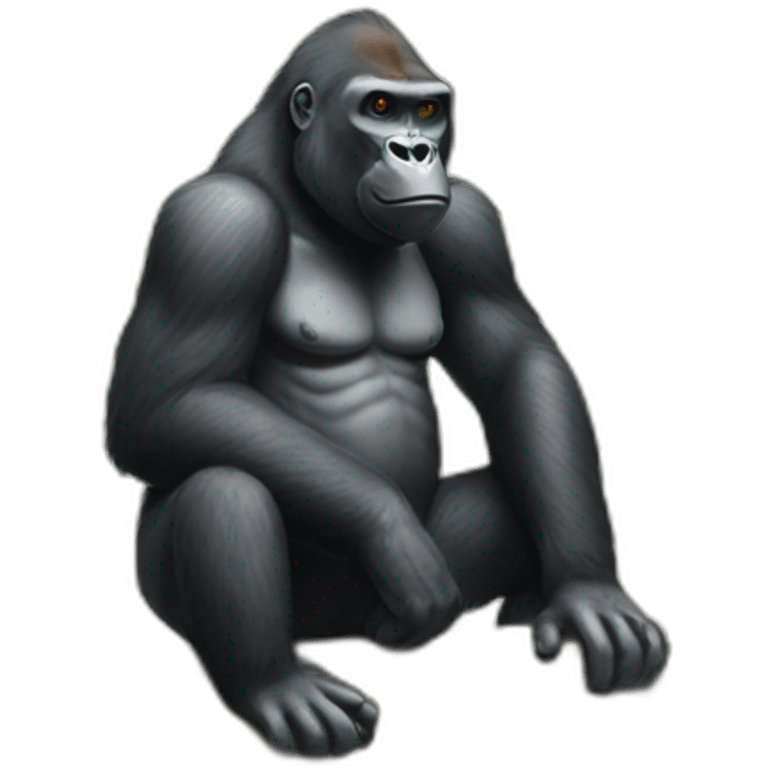 Gorilla sitting on a monkey emoji