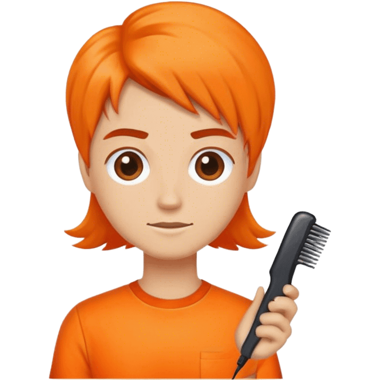 hairdresser wearing a orange shirt  emoji