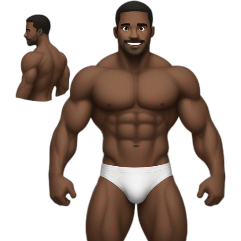 muscle-black-guy-bikini-ok emoji