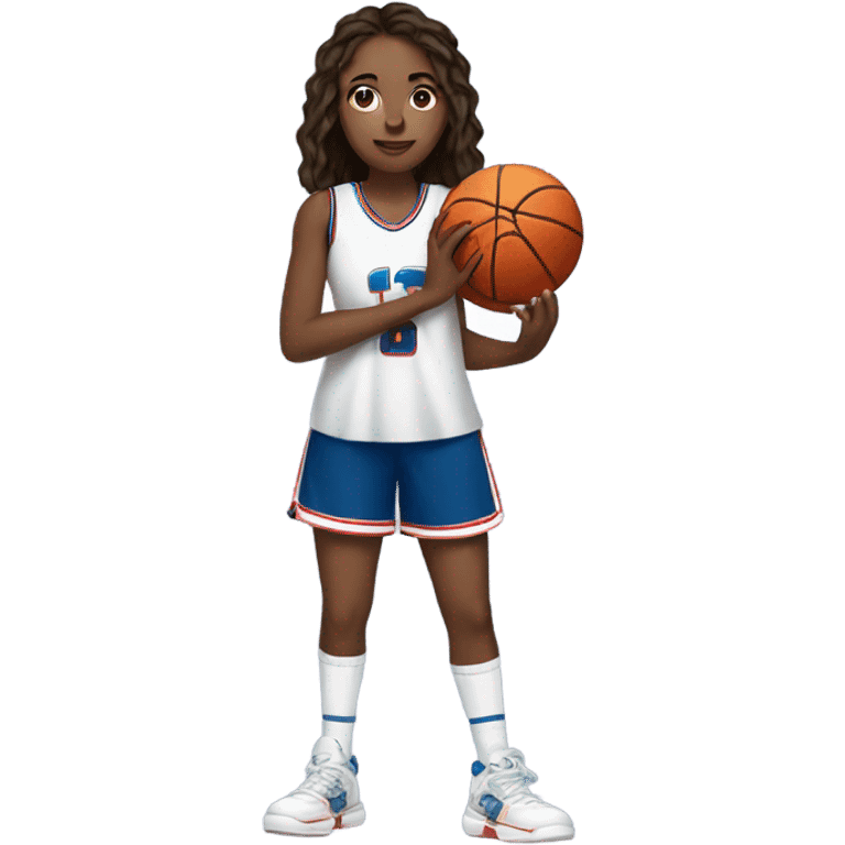 Girl in basketball uniform emoji