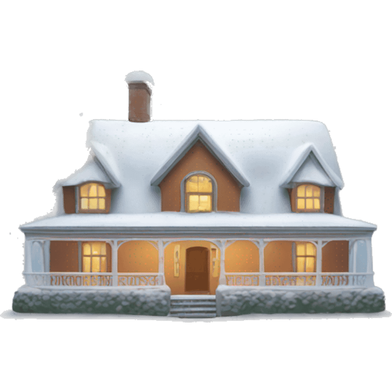 Country house in snow emoji