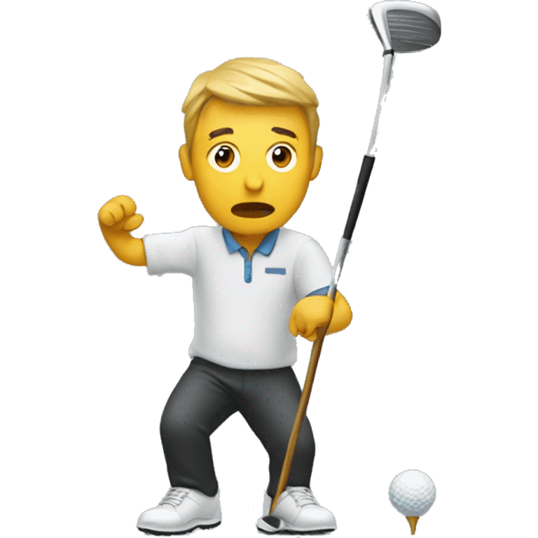 man with a golf club trapped in an hourgla emoji