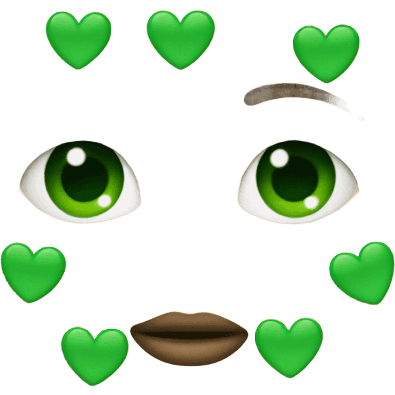 Face with green hearts emoji