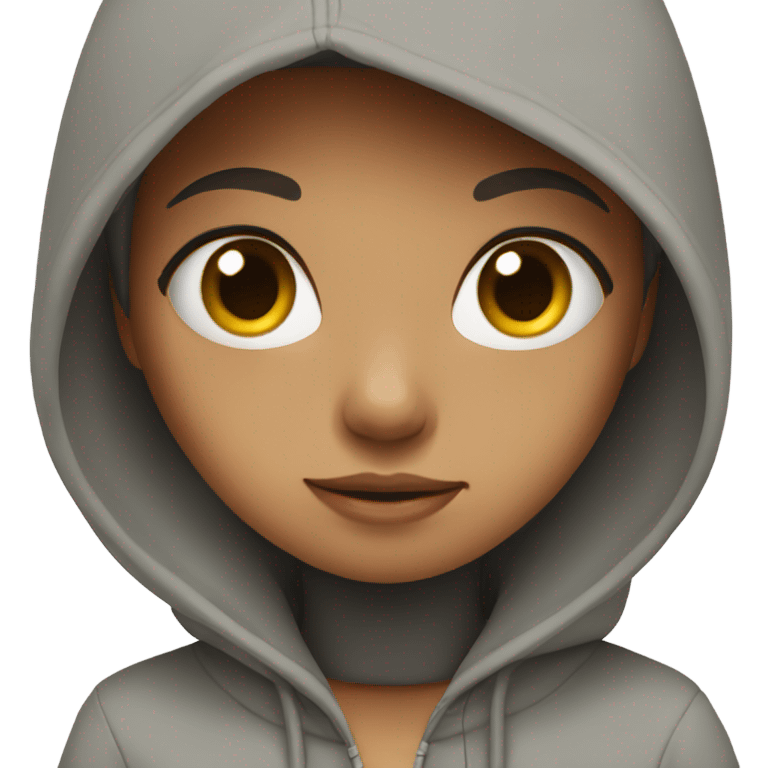 Girl wearing hoodie emoji