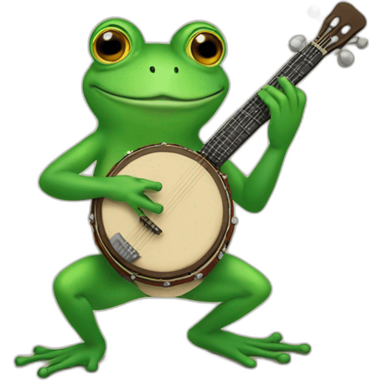 Frog playing a banjo emoji