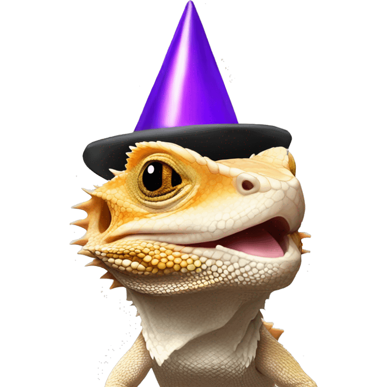 bearded dragon with party hat on emoji