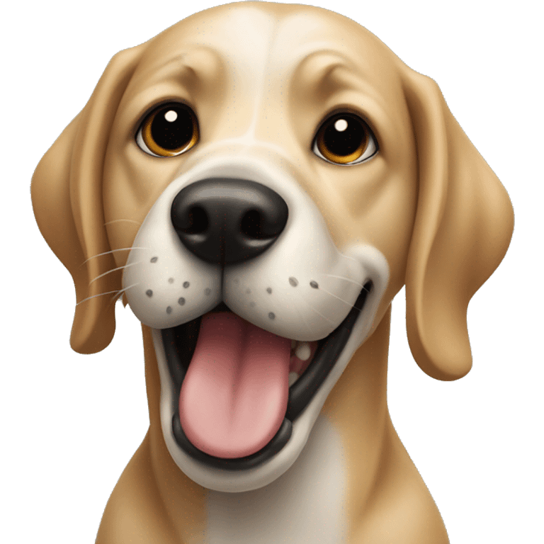 Dog with black bone in mouth emoji