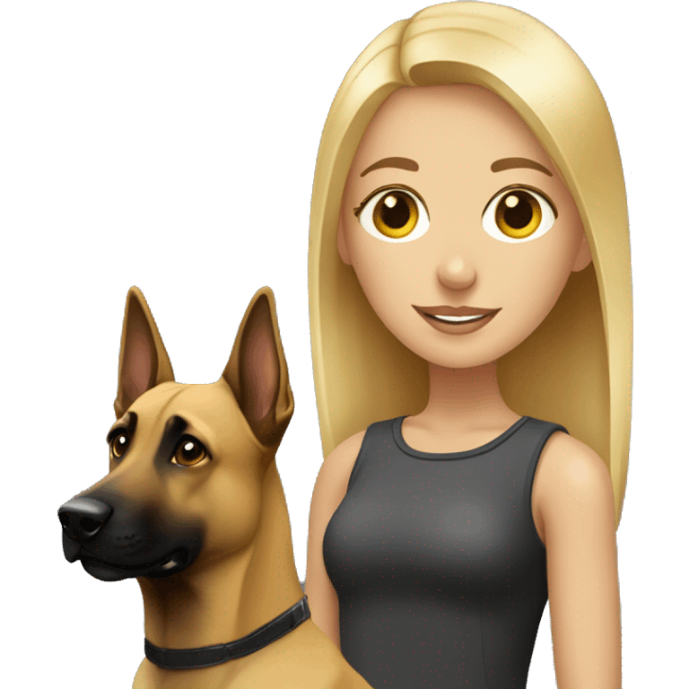 Blonde girl with malinois emoji