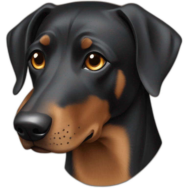 Black and tan beauceron german shorthaired pointer mix dog emoji