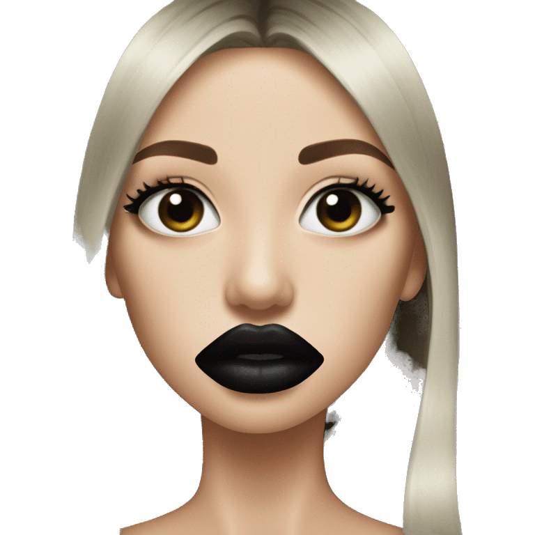 Black lipstick kiss emoji