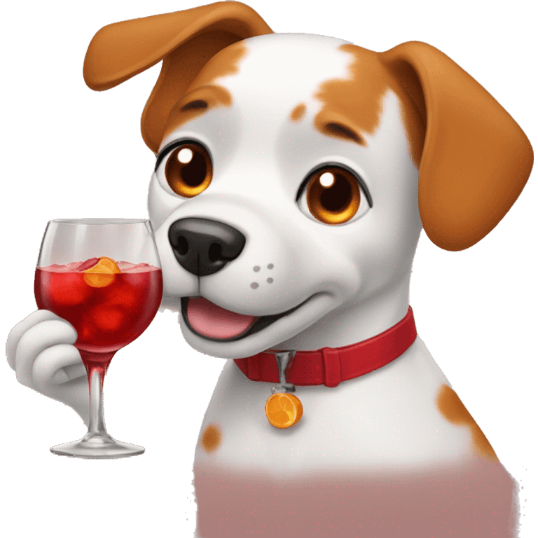 dog holding negroni emoji