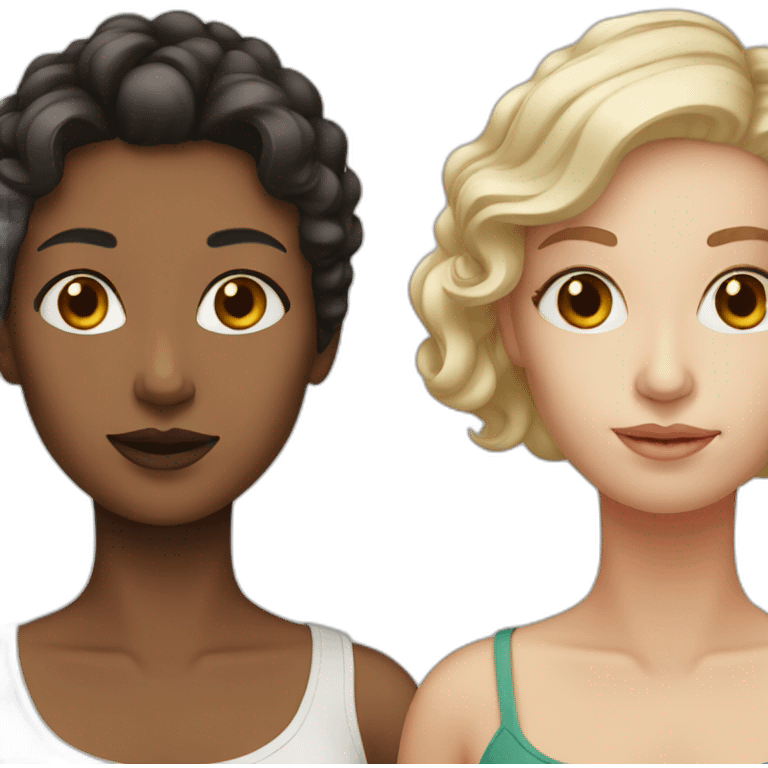 three women white skin emoji