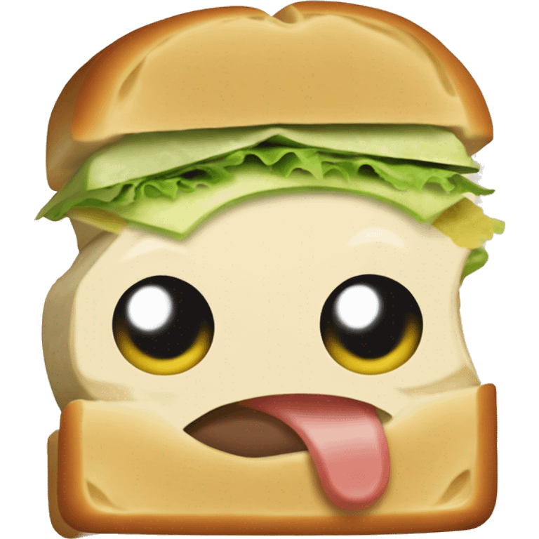 Sandwich with a face ￼￼ emoji