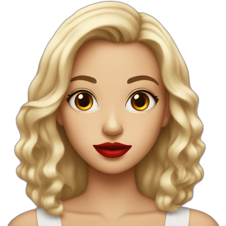 one girl with red lips emoji