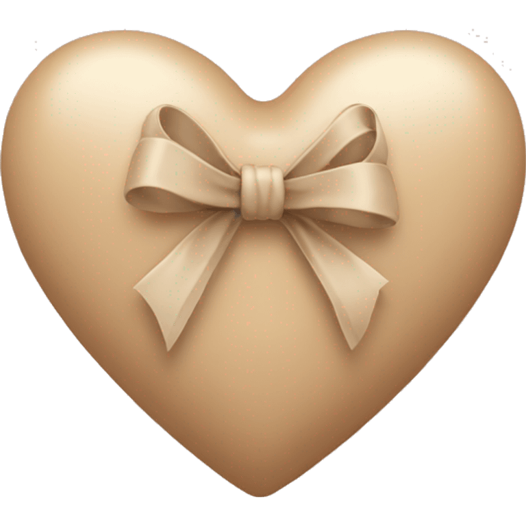 Beige heart with bow emoji