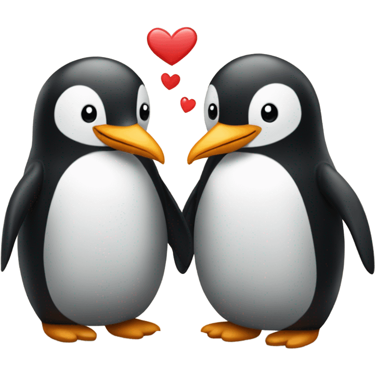 Penguins in love emoji