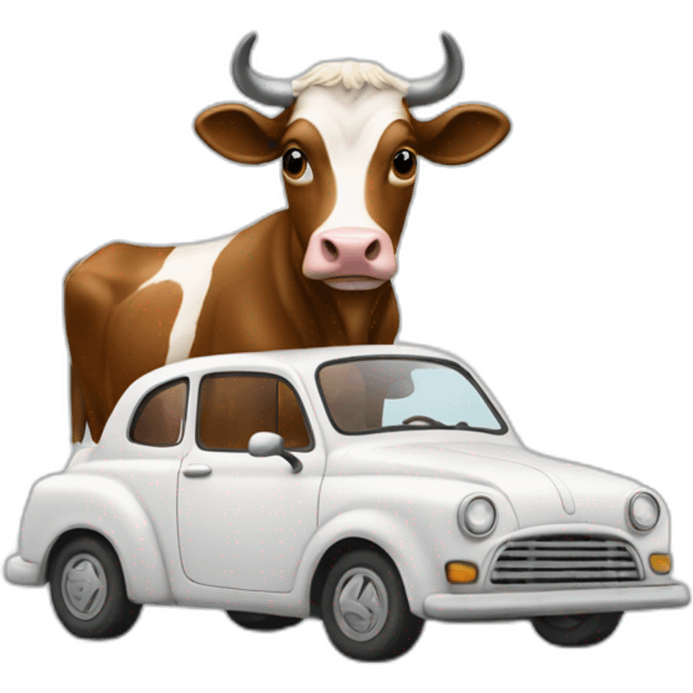 Vache sur une voiture emoji