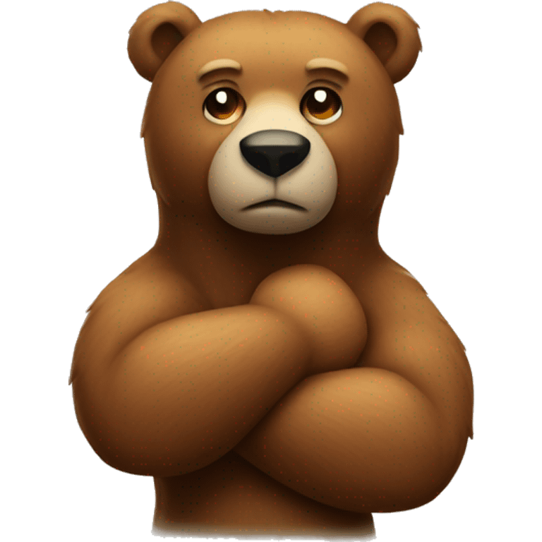 bear arm crossed in shape of an x emoji