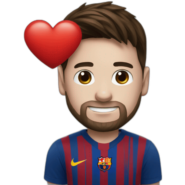 messi with a red heart emoji