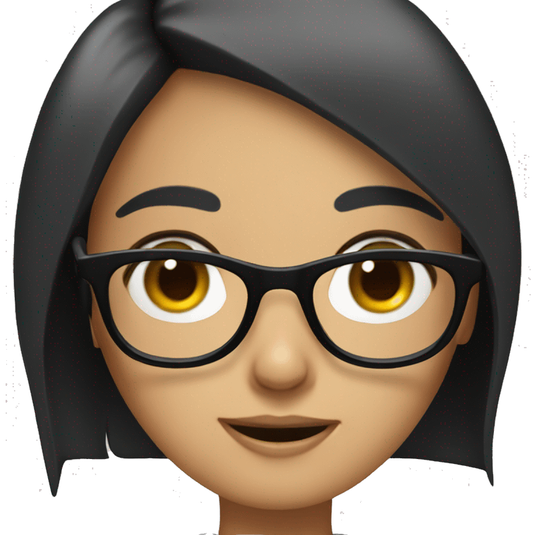 girl with black hair and glasses that just farted emoji