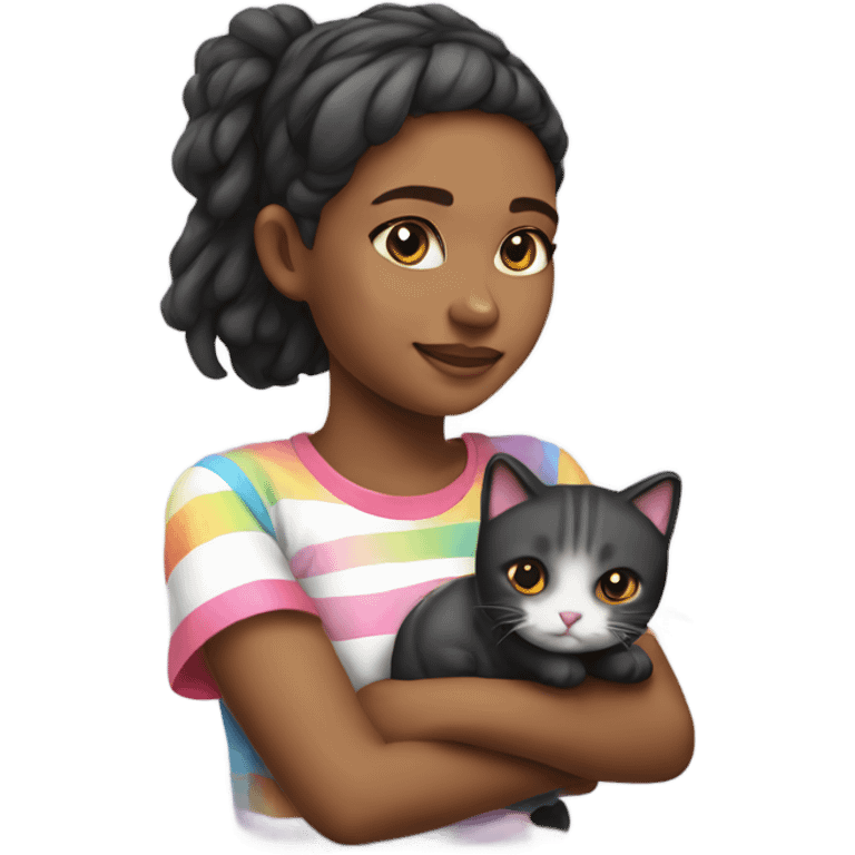 Girl with nyan cat shirt emoji