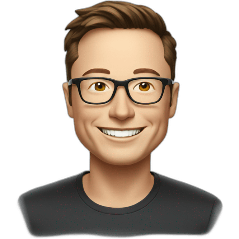 Elon musk smiling with glasses emoji