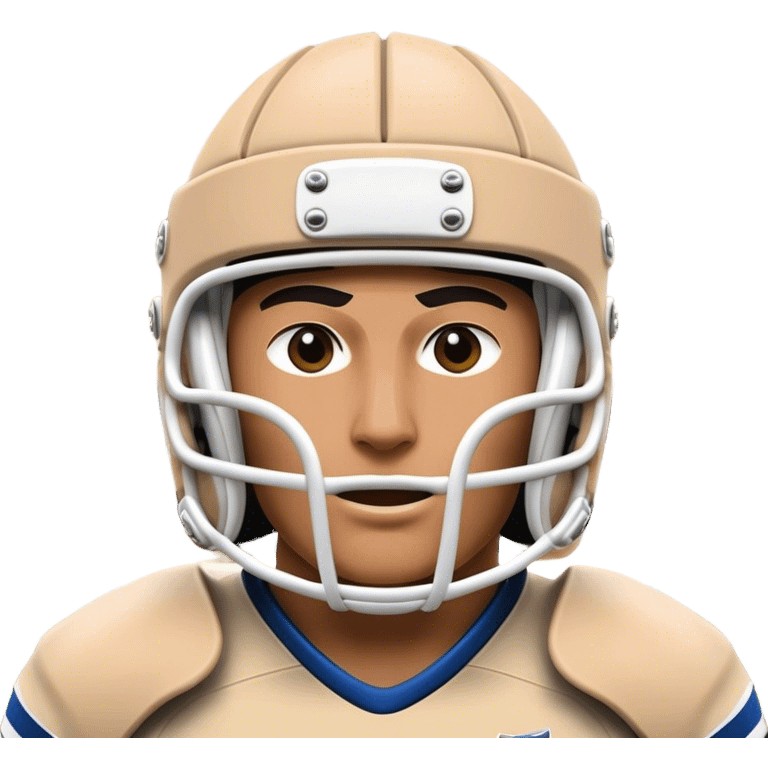 Cinematic Realistic image of rugby headgear with detailed padding and rugged design elements, set against a blurred stadium background with bold, high-contrast lighting that highlights its protective design emoji