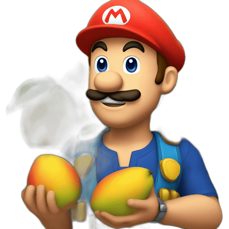 Mario in a mango emoji