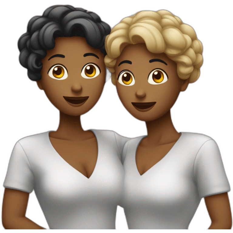 Deux femmes s’embrassent  emoji