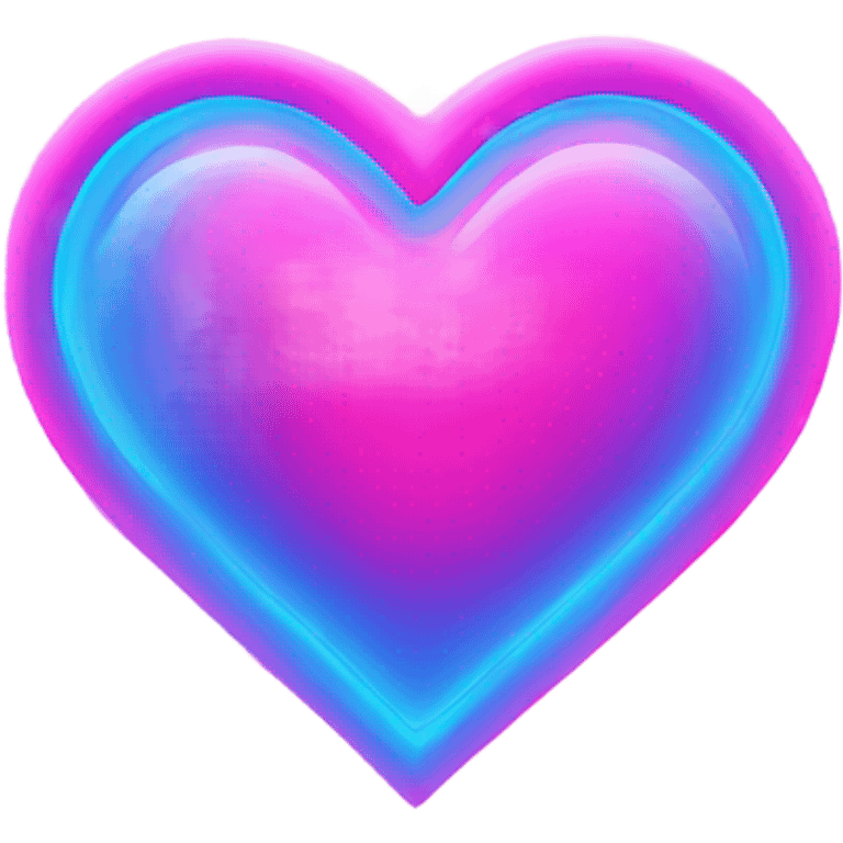 Neon pink and blue heart emoji