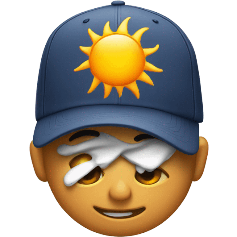 Sun with backwards baseball cap emoji