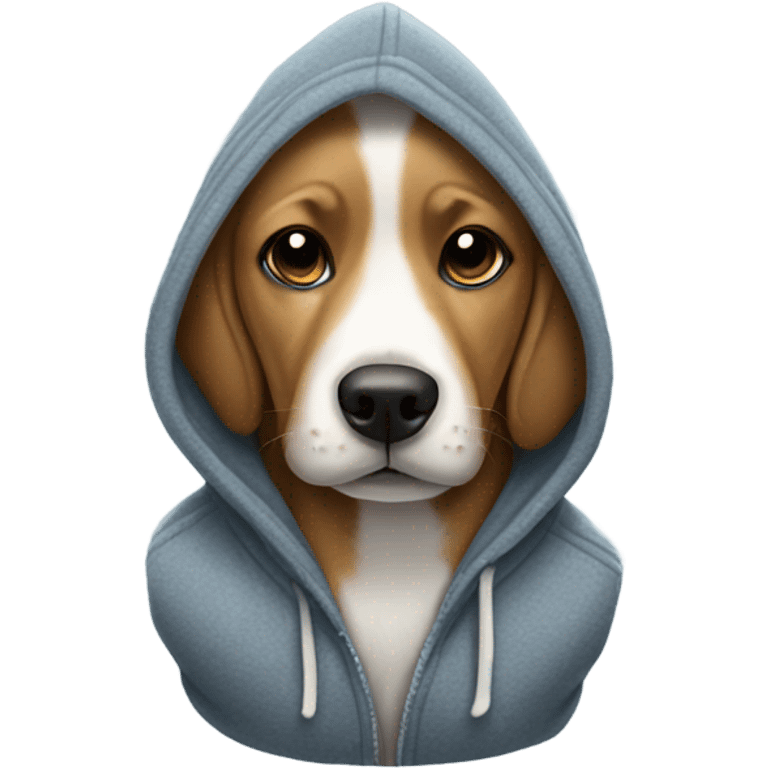 Dog wearing hoodie emoji