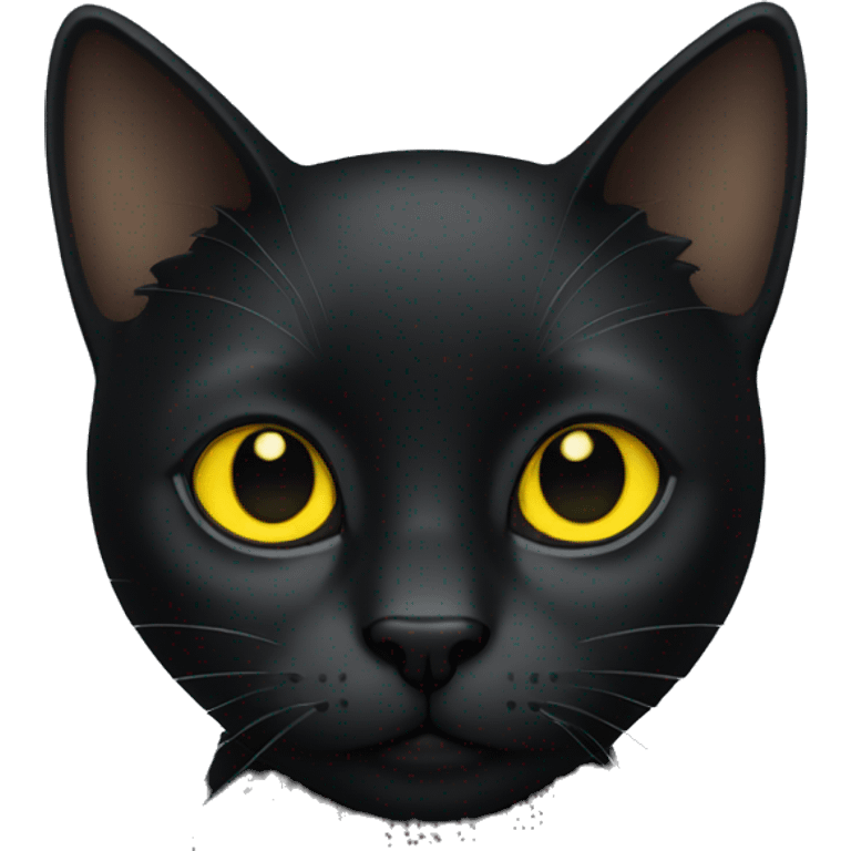 black cat with yellow eyes emoji