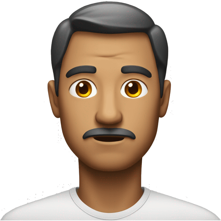 A man's face looking suspicious emoji