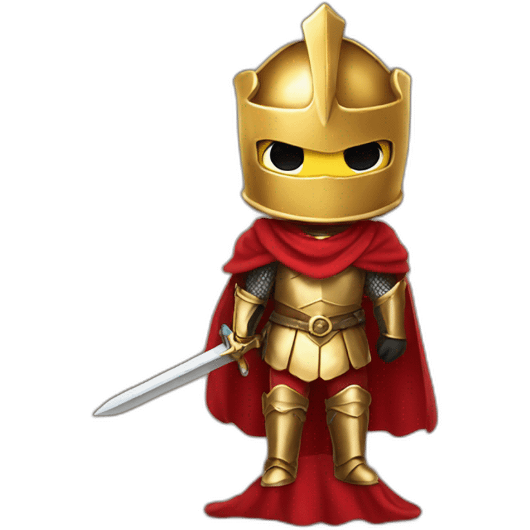 golden knight with red cape emoji